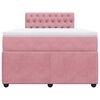 vidaXL Boxspring met matras fluweel roze 120x200 cm