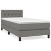 vidaXL Boxspring met matras stof donkergrijs 80x200 cm