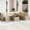 vidaXL 9-delige Loungeset met kussens poly rattan acacia beige
