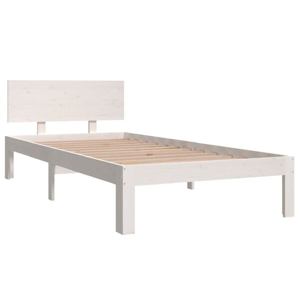 vidaXL Bedframe massief grenenhout wit 90x200 cm