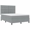 vidaXL Boxspring bed met matras met LED Lichtgrijs 160 x 200 cm Stof