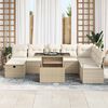 vidaXL Tuin Sofa Set met kussen met opslag 9 pcs Beige Poly riet