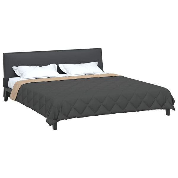 vidaXL Vol jaar dekbed Antraciet en Taupe 220 x 240 cm Microfiber