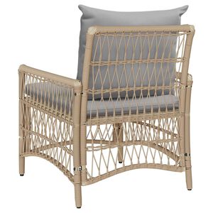 vidaXL Tuinstoel met kussen Beige 73 x 61 x 77 cm poly rattan