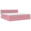 vidaXL Bed met LED -striplichten met opslag Roze 200 x 200 cm Fluweel