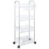 vidaXL Opbergtrolley 4-laags 37x28x95 cm acryl transparant
