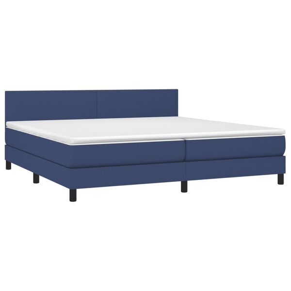 vidaXL Boxspring met matras stof blauw 200x200 cm