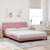 vidaXL Bedframe zonder matras fluweel roze 160x200 cm