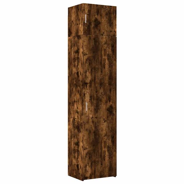vidaXL Opbergkast smal 50x42,5x225 cm bewerkt hout gerookt eikenkleur