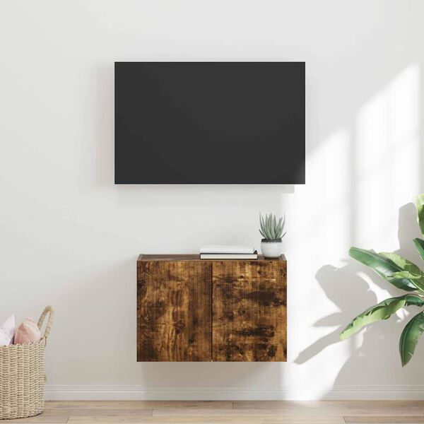 vidaXL TV-wandkast Gerookt eiken 59,5 x 31 x 40 cm Bewerkt hout