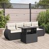vidaXL 5-delige Loungeset met kussens poly rattan zwart