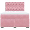 vidaXL Boxspring met matras fluweel roze 140x200 cm