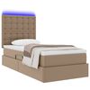 vidaXL Opbergbed met LED met matras Cappuccino 90 x 190 cm Nep Leer