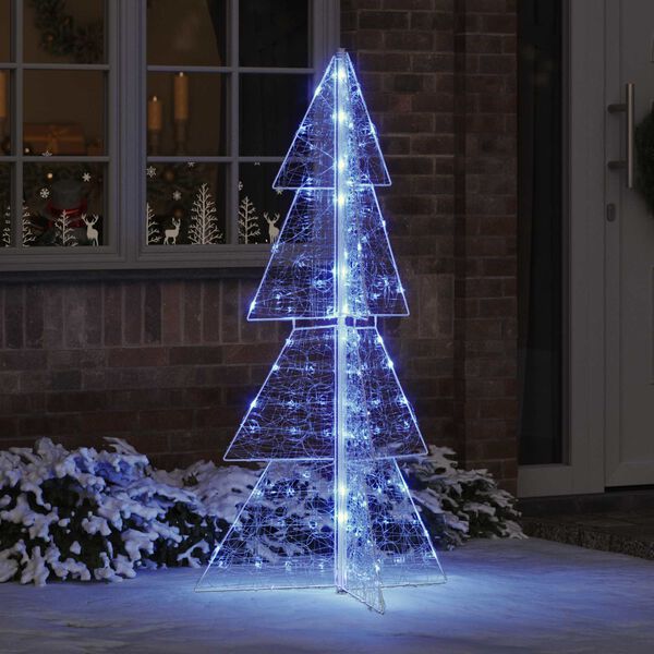 vidaXL Kerstboom met 160 LED Blauw 150 cm Acryl