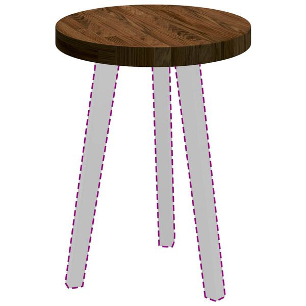 vidaXL Tafelblad Lichtbruin Ø 40 x 4 cm Massief eikenhout