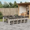 vidaXL 11-delige Tuinset met kussens poly rattan lichtgrijs