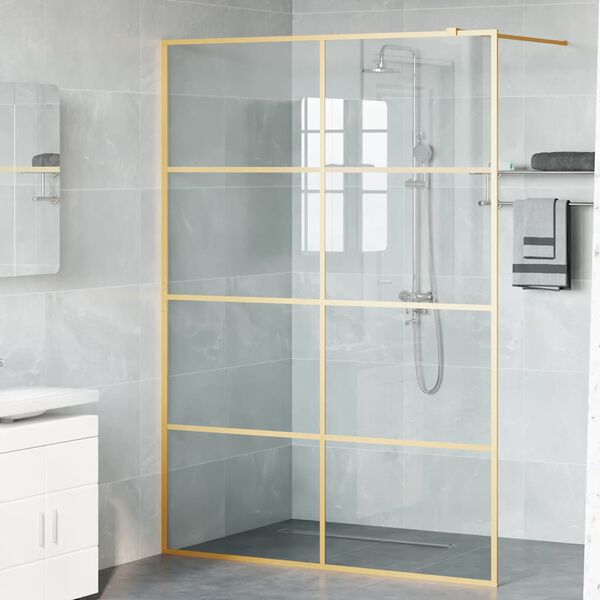 vidaXL Inloop Douche Wand Goud 140 x 195 cm gehard glas
