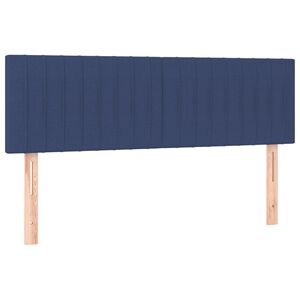 vidaXL Hoofdborden 144x5x78/88 cm stof blauw