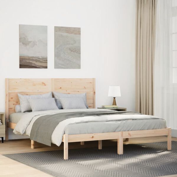vidaXL Bedframe extra lang zonder matras massief hout 160x220 cm