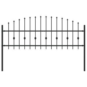 vidaXL Spike Fence Zwart 200 x 130 cm Gepoedercoat staal