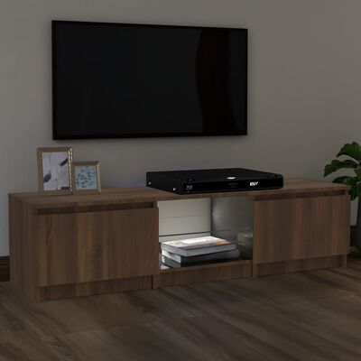 vidaXL Tv-meubel met LED-verlichting 140x40x35,5 cm bruin eikenkleur