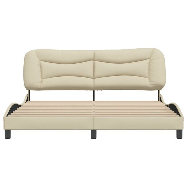 vidaXL Bedframe zonder matras "Hvar" stof cr&egrave;mekleurig 180x200 cm
