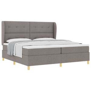 vidaXL Boxspringbed met Matras Donkergrijs 90x190 cm Taupe Stof