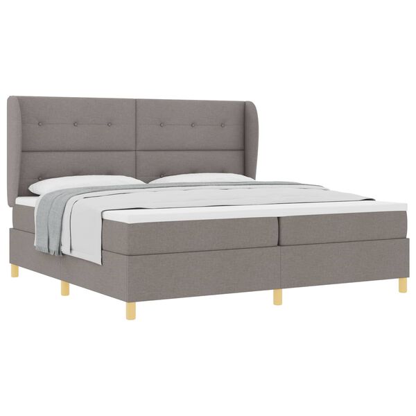 vidaXL Boxspringbed met Matras Donkergrijs 90x190 cm Taupe Stof