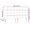 vidaXL Hoofdbord blauw 200x5x118/128 cm stof