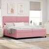 vidaXL Boxspringbed met matras met hoofdeinde Roze 200 x 200 cm Stof