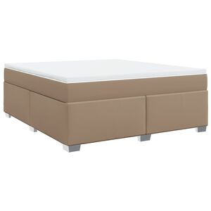 vidaXL Boxspring met matras kunstleer cappuccinokleurig 180x200 cm