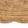 vidaXL Tapijt rond 120 cm gevlochten jute