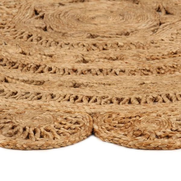vidaXL Tapijt rond 120 cm gevlochten jute