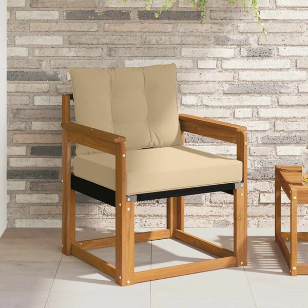 vidaXL Tuinbank Massief Acaciahout en Textilene Naturel