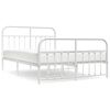 vidaXL Bedframe met hoofd- en voeteneinde metaal wit 140x190 cm