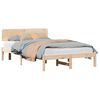 vidaXL Bedframe met hoofdeinde Naturel 135 x 190 cm Massief grenenhout