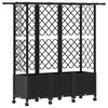 vidaXL Verhoogd Bed met Trellis en Dak Zwart 163,5 x 40 x 142 cm PP