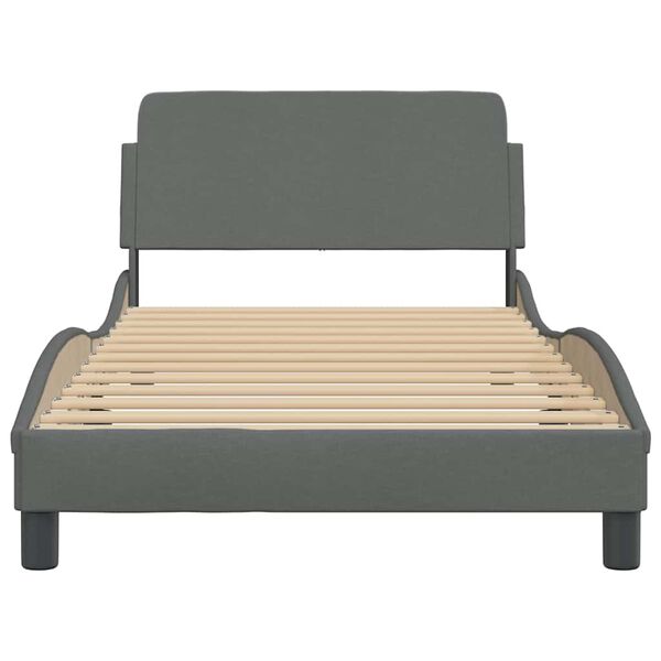 vidaXL Bedframe "Dover" 100x200 cm stof donkergrijs