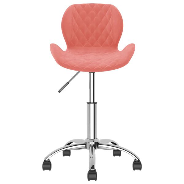 vidaXL Eetkamerstoelen draaibaar 2 st fluweel roze
