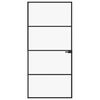 vidaXL Binnendeur 93x201,5 cm gehard glas en aluminium smal zwart