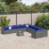 vidaXL 11-delige Loungeset met kussens poly rattan grijs