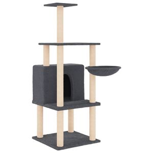 vidaXL Kattenmeubel met sisal krabpalen 132 cm donkergrijs