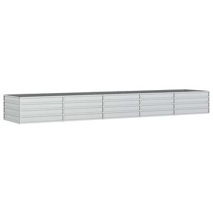 vidaXL Plantenbak verhoogd 400x80x45 cm gegalvaniseerd staal zilver