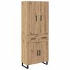 vidaXL Hoge kast 2 st Artisan Eiken 69,5 x 34 x 180 cm