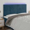 vidaXL Hoofdbord LED 180x5x118/128 cm fluweel donkerblauw