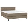 vidaXL Boxspring met matras en LED stof taupe 140x200 cm