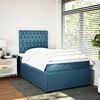 vidaXL Boxspring met matras fluweel donkerblauw 120x190 cm
