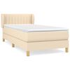vidaXL Boxspring met matras stof cr&egrave;mekleurig 100x200 cm
