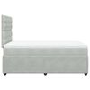 vidaXL Boxspring met matras fluweel lichtgrijs 120x200 cm