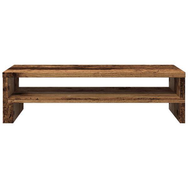 vidaXL Monitorstandaard 54x22x15 cm bewerkt hout oud houtkleurig